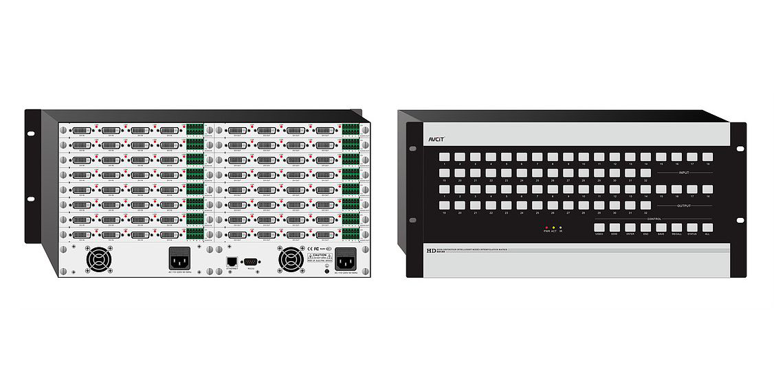 Шасси матричного коммутатора видеосигналов AVC-HD3232-2K
